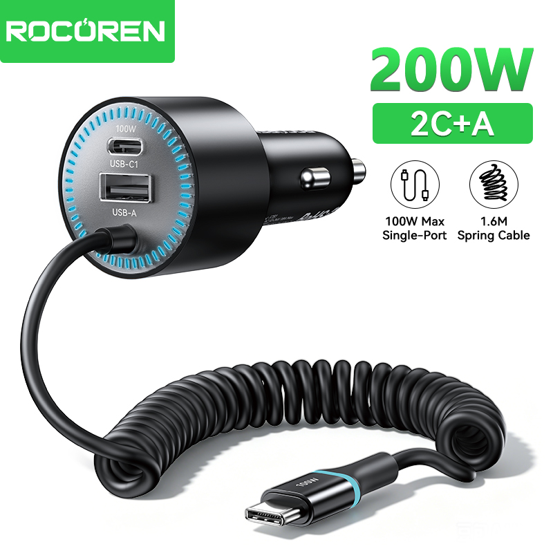 Laptop Lock Cable - Carregador de carro Rocoren 200W com