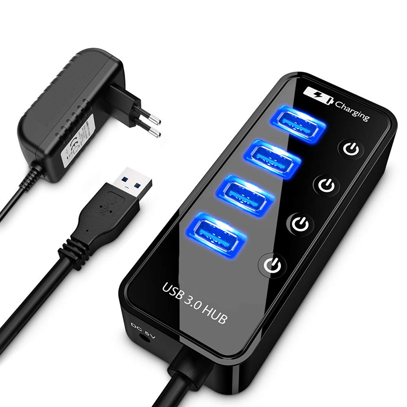 Laptop Lock Cable - USB hub 3.0 4 portas carregador
